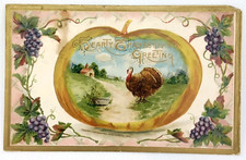 Antique 1912 John Winsch Thanksgiving Postcard Posted Milwaukee Wisconsin picture