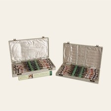 Vintage Royal Crown Derby Imari Porcelain Handle Cutlery Set – 24 Pieces Boxed picture