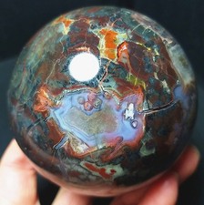 RARE 558g Natural Polished Banded Agate Amethyst Symbiosis Agate Ball C1282 picture