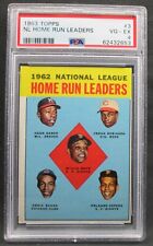 1963 Topps #3 NL Home Run Leaders Aaron Mays Banks Robinson Cepeda PSA 4 picture