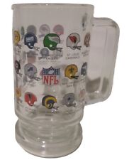 NFL Pre expansion 28 TEAM HELMET IMAGES 5.5in Tall JUMBO GLASS MUG VINTAGE 70's picture