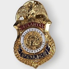 Vintage Atlanta Police Millennium Commemorative Gold Tone Badge Lapel Pin picture