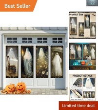 4-Piece Vintage Halloween Banner Set - Ghost-themed Hanging Decor, 15.7x40 In picture