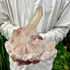 2.53LB Natural Clear White Crystal Quartz Cluster Energy Healing Specimen picture