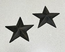 2 Cast Iron Metal 5 Point Star Wall Art 7 1/2” Rustic Home Decor picture