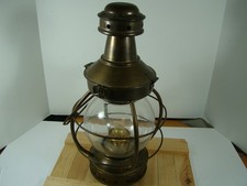 antique large round onion glass lantern lamp  original Vintage 17 x 9 inches picture