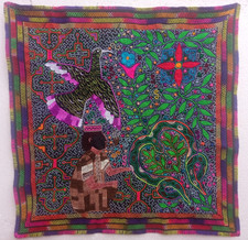 Shipibo Native Hand Embroidery Shaman Visions textile 28