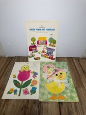 Lot Of 3 NOS Vtg 60s 70s Hallmark Easter Die Cut Bunny Decorations UNPUNCHED picture