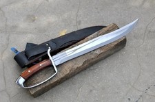 Dragon Tooth Bowie Knife Custom Handmade Carbon Steel D-Guard Camping Knife picture