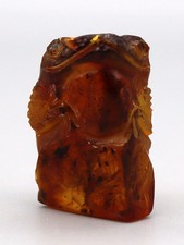Esteban Najera Small Amber Zuni Frog Fetish picture