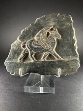ANCIENT N-EASTERN CARVED BLACK STONE PLAQUE DEPICTING WINGED BEAST  - RARE picture