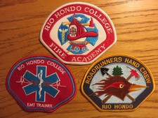 3 diff Rio Hondo Fire Academy uniform shoulder patches, new cond., CA, Calif picture