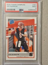 2020 PANINI DONRUSS JOE BURROW #301 ROOKIE CARD GRADED PSA 9 MINT picture