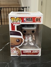 Funko Pop NBA LeBron James 01 Cleveland Cavaliers White Jersey Brand New picture