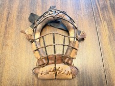 Vintage Antique Baseball Catchers Mask REX Quality Leather Wire Cage St Louis picture