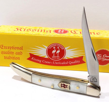 Kissing Crane Genuine White Mother Of Pearl Toothpick Folding Pocket Knife picture