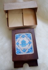 1925 Antique Teak Aldermaston Glen Cove, NY Stationery Box, Paper & Envelopes picture