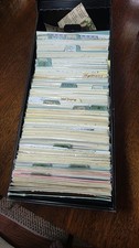 Huge Vintage Handwritten Typed + Cutouts Recipe Cards In Metal Box picture