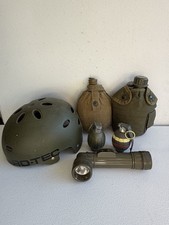 Vintage US Military Gear Lot Pro-Tec Helmet Canteens MX-991 Flashlight Dummies picture