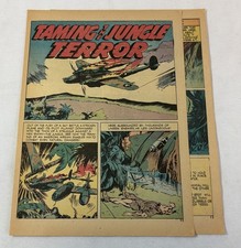 1944 four page cartoon story ~ AMERICAN AIRMAN JUNGLE TRAINING ~ WWII picture