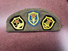 Vintage 1991 USSR Soviet Army Pilotka Garrison Cap Hat w/ 17 Pins Znachki & VDV picture