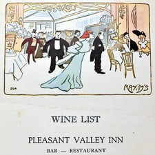 1960s Pleasant Valley Inn Bar Restaurant Menu Route 24 Washington New Jersey picture