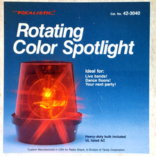 REALISTIC Rotating Red Color Spotlight In Box Radio Shack Plug In TANDY USA NOS picture