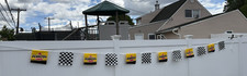 Vtg Pennzoil Car Vinyl Banner Sign Indy 500 Race Checkered Flag picture