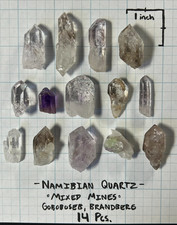 14 Pcs. Mixed Namibian Quartz Parcel - Brandberg, Goboboseb - Amethyst, Smoky picture