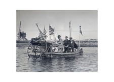 Antique Glass Plate Negative Boat Made From Buggy Wheels Wareham MA Paddle OOAK picture