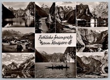 Königssee Lake Germany Scenic Views Mountains 1960s Black White RPPC picture