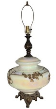 EF Industries Table Lamp Opalescent Bronze Onlay Hollywood Regency 1972 Vintage picture