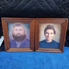 Victorian Era Hand Colored Photographs Portrait Pair Virginian 