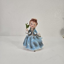 VTG Ucagco Lady Girl Vase Ceramic Planter MCM Spaghetti Trim MCM Retro Rare picture
