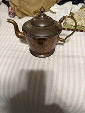 Antique Copper & Brass Kettle Teapot William Soutter & Sons in England picture