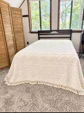 Vintage Bates George Washington's Double Cream Bedspread MCM RETRO picture