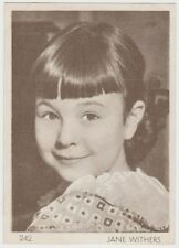 Jane Withers 1930s Aguila Large Paper Stock Trading Card #242 Film Star picture