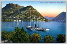 Lago di Lugano Monte Brè Steamship Switzerland Paul Bender Postcard PC388 picture