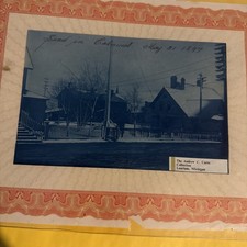 Rare Blue Tone Photograph Calumet Michigan Andrew Curto Collection G6 picture