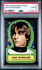 Star Wars Topps 1977 Sticker Luke Skywalker #1 PSA 6 EX-MT picture