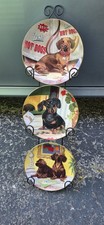 Danbury Mint Collector Plates Set Of 3 Dachshunds By Christopher Nick  #B888 picture