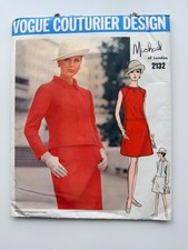Vintage 1960s Vogue Couturier 2132 Michael London Suit Dress, Sz 12 Uncut, FF picture