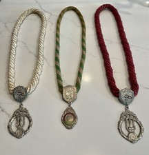 3 Vintage IOOF Odd Fellows Medals w/ Rope Lanyard picture