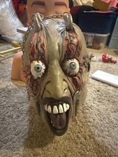Hanging Severed Head Halloween Decoration Used Great Shape Lifesize picture
