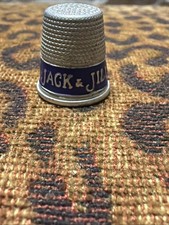 VTG 1930s 40s Jack & Jill Gelatin Advertising Thimble Aluminum Food Promo RARE picture