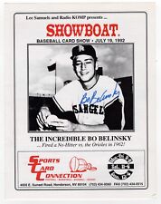 Vintage Bob Belinsky Signed 1992 Showboat Baseball Card Show Program picture