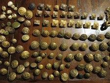 Lot over 100 Brass Buttons And Pips Military Army Buttons Job Lot picture