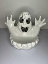 Vintage 1992 NCE Ceramic Ghost Candy Dish Halloween Decor READ picture