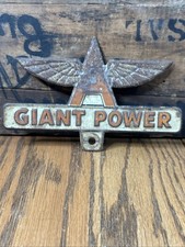 Vintage Original Flying A Giant Power License Plate Topper Sign Veedol Tydol Oil picture