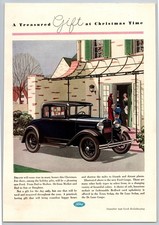 Vintage 1930, Ford Sport Coupe, Christmas Gifts, Automobile, Car, 30's Print Ad picture